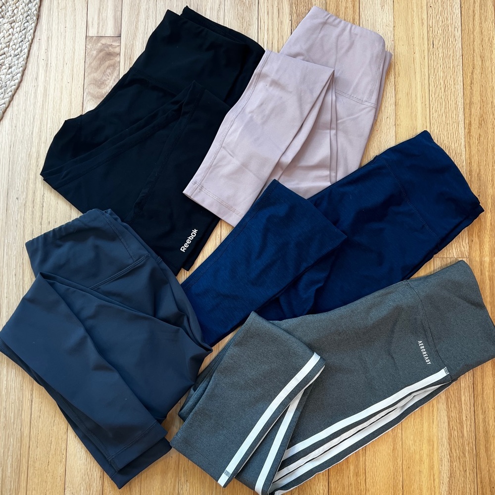 High waist athletic leggins bundle lot of 5 size S